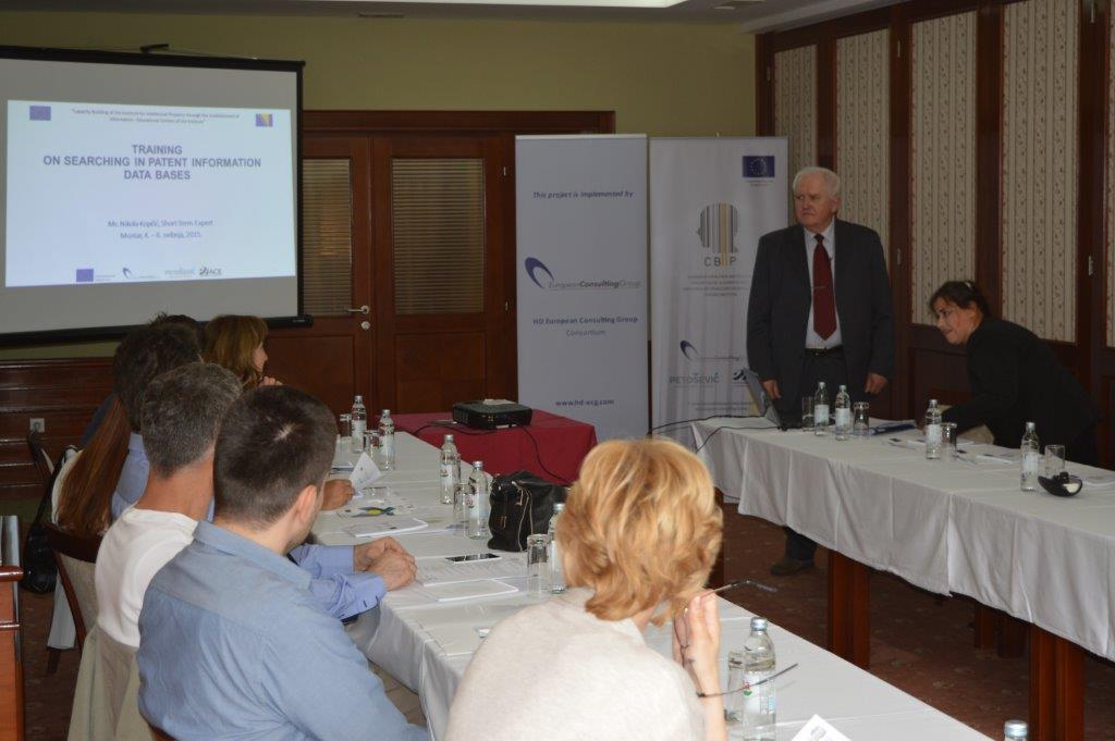 Conducted training on searching in patent information databases of the institute's staff for work in the information centers was held from 4. to 8. May 2015. in Mostar and Sarajevo, BIH.